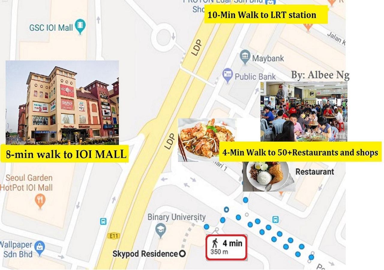 Puchong Skypod Residence, 1-5 Pax Cozy Unit, Walking Distance To Ioi Mall, 10Min Drive To Sunway Exterior foto